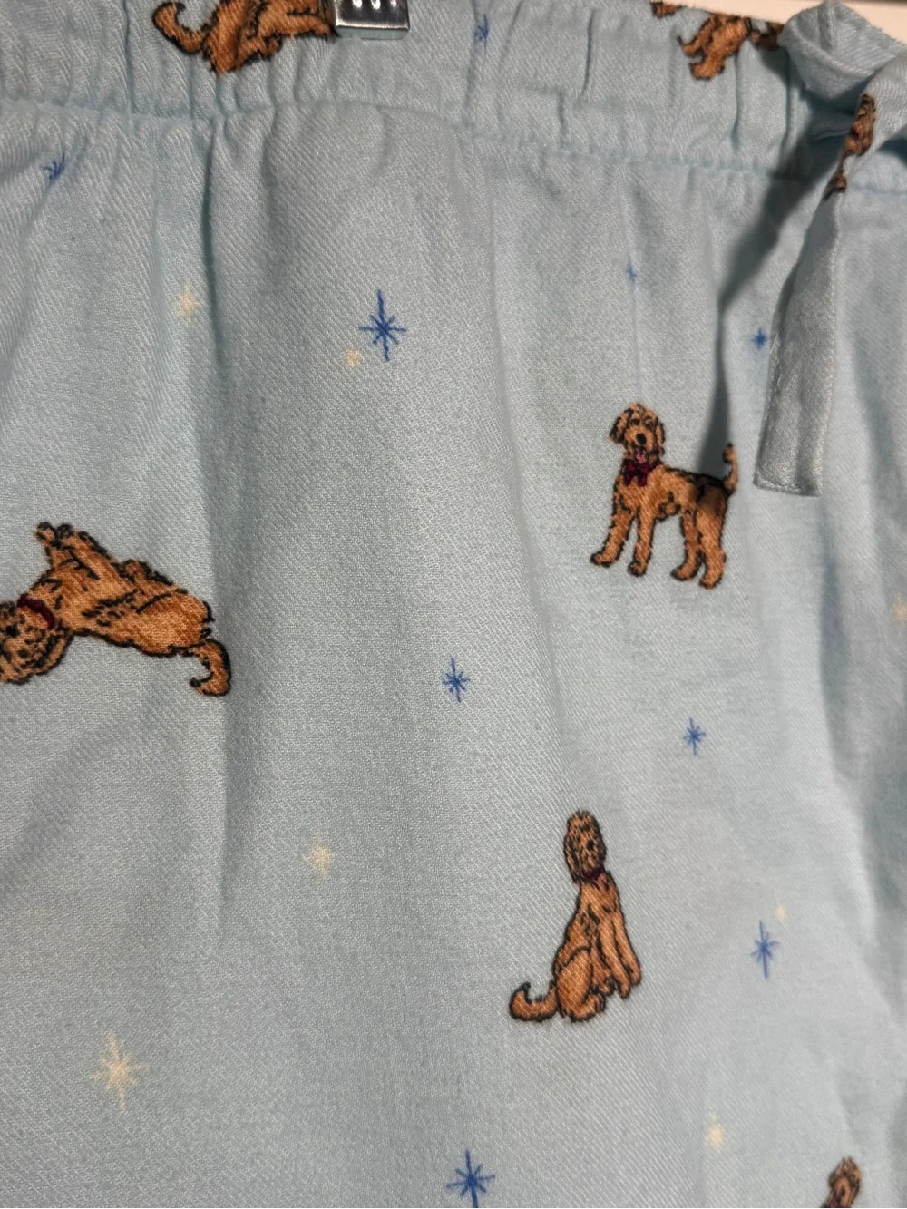 J. Crew Mens 2XL Light Blue Puppy-Print Adult Pajama Bottoms NWT
